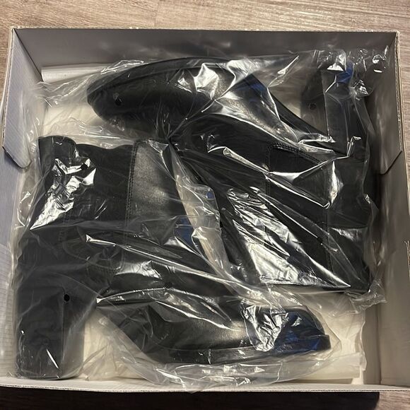 Top Shop Missile Black Leather Ankle Boots 9.5 - Picture 6 of 6